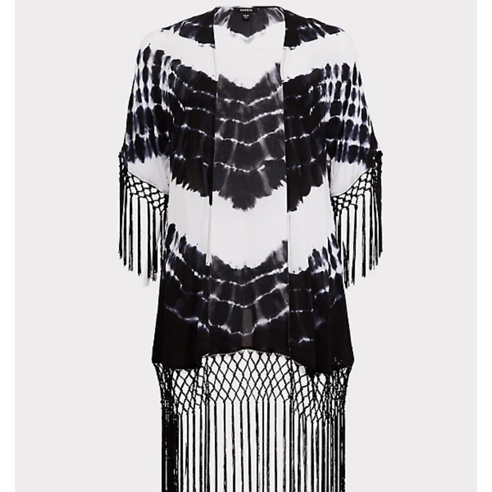 Torrid Tie-Dye Fringe Kimono